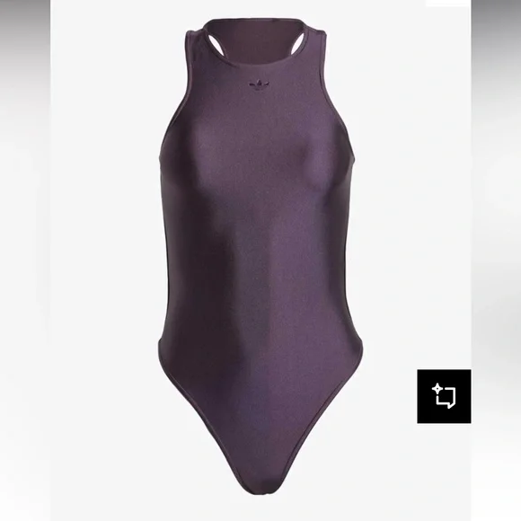 Adidas Originals Spandex Bodysuit in Shiny Aurora Black - Picture 1 of 7
